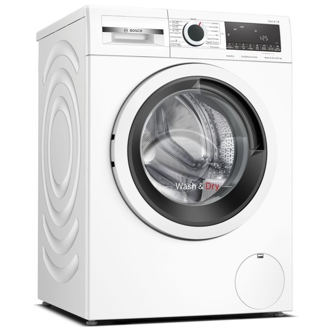 Image of Bosch Serie 4 WNA144V0IT Lavasciuga a libera installazione 9+5 Kg 1400 giri Classe B-E Vapore Iron Assist Motore Inverter EcoSilence Condensatore autopulente Bianco