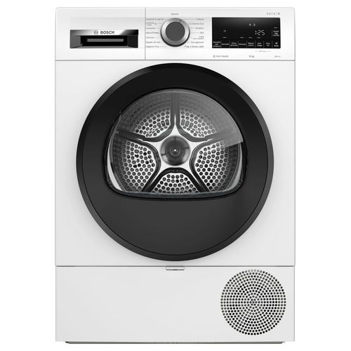 Serie 6 WQG233C0IT Asciugatrice a Pompa di Calore 8 Kg Classe A+++ Rumorosità 64 dB Vapore Iron Assist programma Hygiene Plus Filtro Easy Clean Motore inverter Bianco 