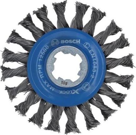 Bosch Spazzola a Disco Intrecciato Heavy per Metallo X-Lock ¥ 115mm Spessore Filo 0.5mm Nero