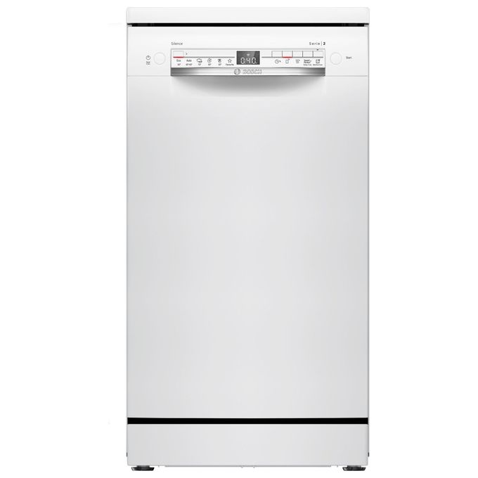 Image of Bosch Serie 2 SPS2HKW58E Lavastoviglie a libera installazione con top removibile 10 coperti Classe E Rumorosita' 46 dB 6 programmi Home Connect Motore EcoSilence 45 cm Bianco