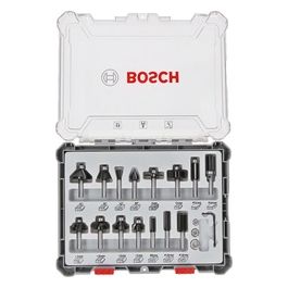 Bosch Wood Bit Set for 6mm Shank Router 15 Pezzi