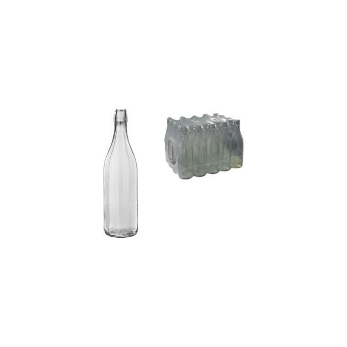 Bottiglia in Vetro Trasparente Costolate Confezione 20