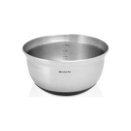 Brabantia Mixing Bowl Ciotola Graduata con Base in Silicone Inox Satinato Nero 1 Litro