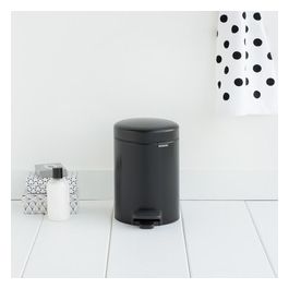 Pedal Bin Newicon Pattumiera a Pedale Secchio Interno in Plastica Nero Opaco 3 Litri