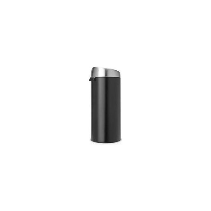 Brabantia Touch Bin New Pattumiera con Coperchio Inox Satinato Anti-Impronte Metallo 30 Litri Nero Opaco