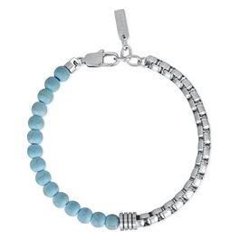 2JEWELS Bracciale in acciaio 316L ipoallergenico con turchese