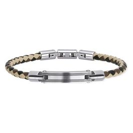 2JEWELS Bracciale pelle e acciaio 316L Ipoallergenico