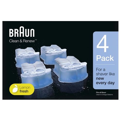 Braun Clean & Renew Accessorio Cartuccia Quadrupla Confezione da 4 Pezzi