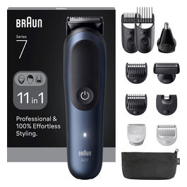 AIO7540 Regolabarba e Tagliacapelli 11in1 Nero/Blu Impermeabile Ioni di Litio