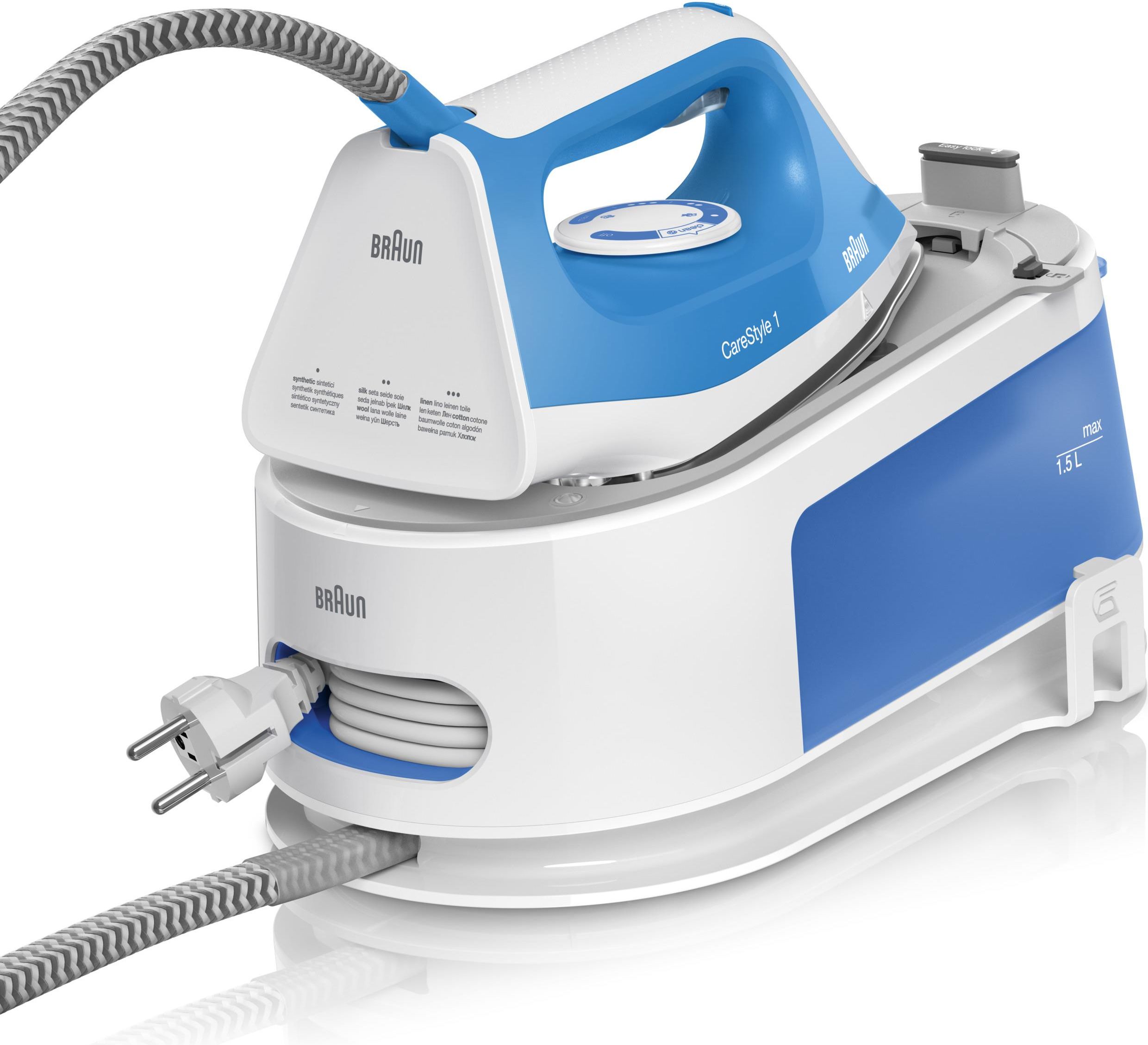 Braun CareStyle 1 Is 1012 Bl Ferro da Stiro con Caldaia 2400W 15 Litri Ceramica Blu/Bianco