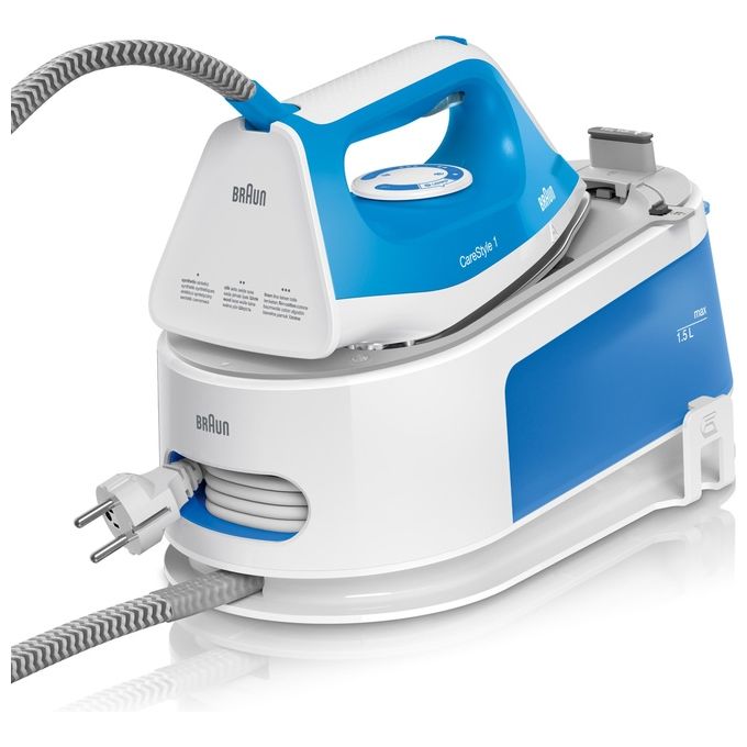 Braun CareStyle 1 Is 1012 Bl Ferro da Stiro con Caldaia 2400W 15 Litri Ceramica Blu-Bianco