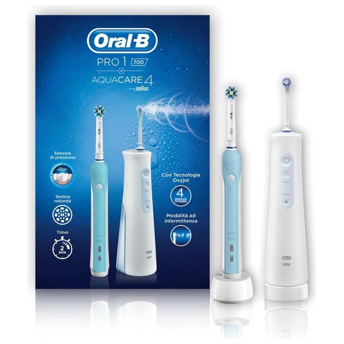 Braun Kit Pro 1 Aquacare Spazzolino Pro 700 + Aquacare 4