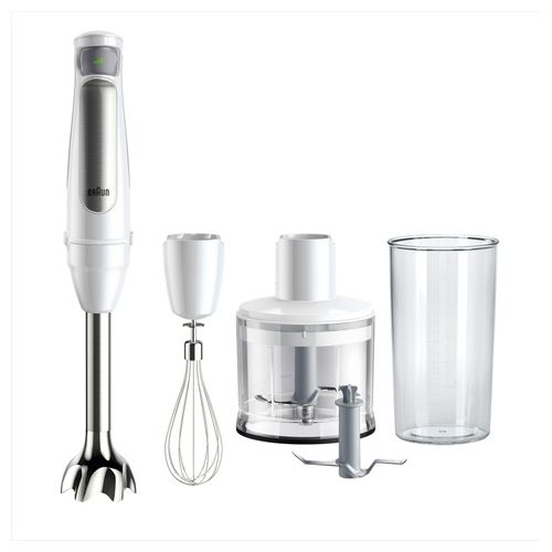 MultiQuick 7 MQ7035I 1000W Frullatore Immersione Tecnologia Splash Control 600ml Frusta Tritatutto 500ml Lama ghiaccio Bianco