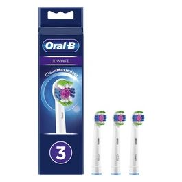 Braun Oral-B 3D White Testine di Ricambio con Tecnologia CleanMaximiser Confezione da 3 Pezzi
