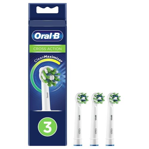 Braun Oral-B CrossAction Testine di Ricambio con Tecnologia CleanMaximiser Confezione da 3 Pezzi