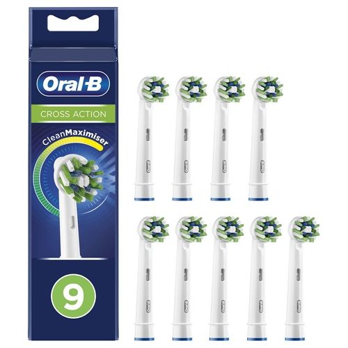 Braun Oral-B CrossAction Testina per Spazzolino 9 Pezzi Bianco