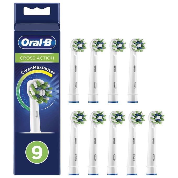 Braun Oral-B CrossAction Testina per Spazzolino 9 Pezzi Bianco