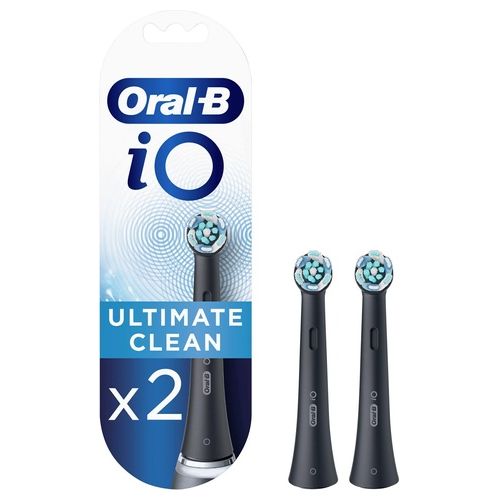 Braun Oral-B iO Ultimate Clean Testine di Ricambio per Spazzolino Elettrico Nere 2 Pezzi