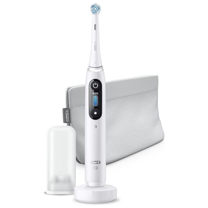 Braun Oral-B iO Series 8 Spazzolino Elettrico con Tecnologia Magnetica Bianco Alabastro Special Edition