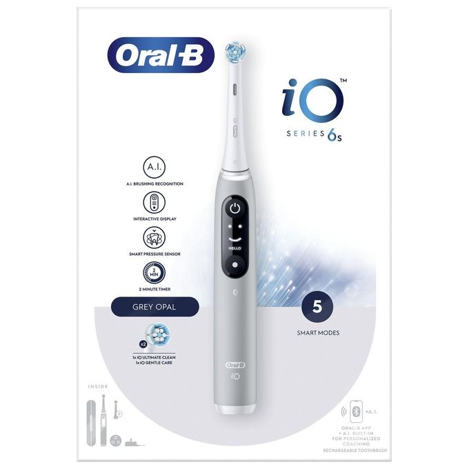 Image of Braun Oral-B iO 6S Spazzolino Elettrico 5 Modalita' Tecnica Rotante Micro-Vibrazioni Grigio