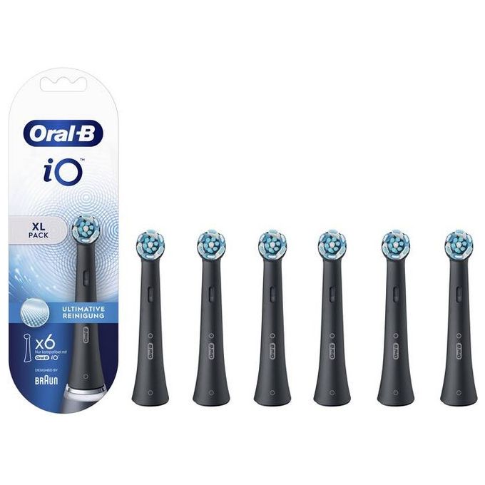 Braun Oral-B iO Testine di Ricambio Ultimate Cleaning Nero 6 Pezzi