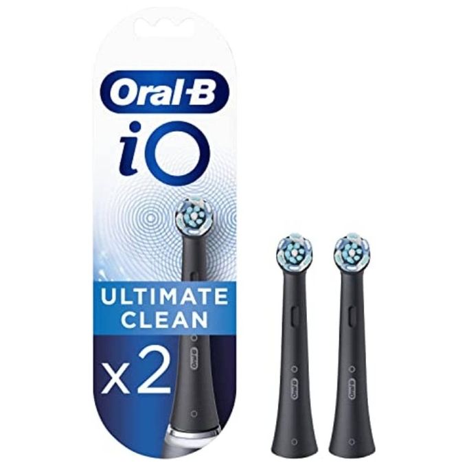 Braun Oral-B iO Ultimate Clean Testine di Ricambio per Spazzolino Elettrico Nere 2 Pezzi