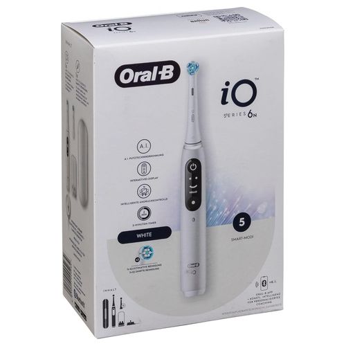 Braun Oral-B iO Series 6 Spazzolino Elettrico Bianco con Custodia