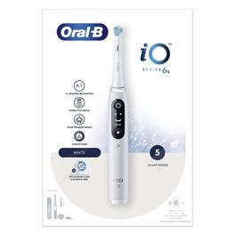 Braun Oral-B iO6 Spazzolino Elettrico 5 Modalita' Tecnica Rotante Micro-Vibrazioni Bianco