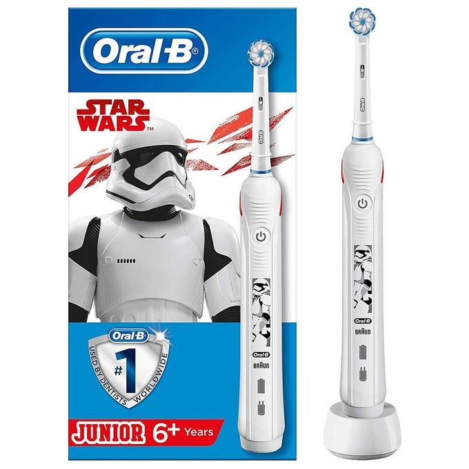 Braun Oral-B Junior Starwars Spazzolino Elettrico Ricaricabile 1 Testina di Ricambio da 6 Anni