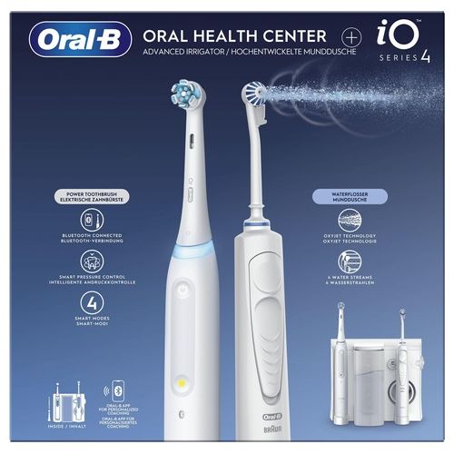 Braun Oral-B Kit Idropulsore e Spazzolino Series 4 Oral Health Center iO