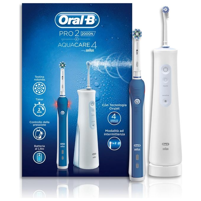 Braun Oral-B Pro 2000 Oral Center Spazzolino Oral B Pro 2000 e Idropulsore Aquacare 4