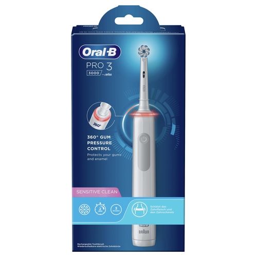 Braun Oral-B PRO 3 3000 Sensitive Clean Spazzolino Elettrico Bianco