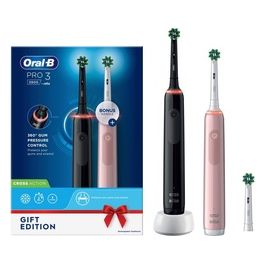 Oral-B PRO 3 3900 Duopack Spazzolino Elettrico Nero/Rosa Edition