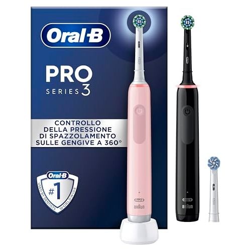 Braun Oral-B PRO 3 3900 Duopack Spazzolino Elettrico Nero/Rosa Edition