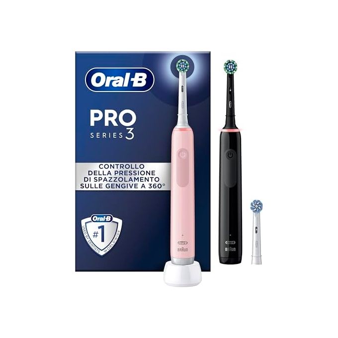 Braun Oral-B PRO 3 3900 Duopack Spazzolino Elettrico Nero/Rosa Edition