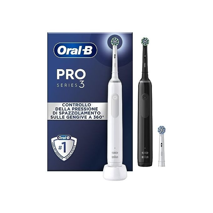 Braun Oral-B PRO 3 3900 DuoPack Spazzolino Elettrico Nero/Bianco Edition JAS22