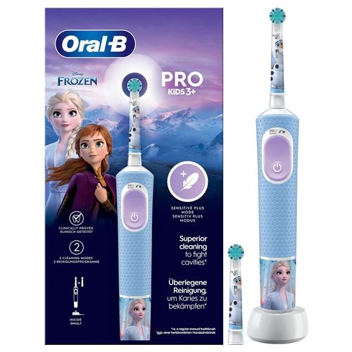 Braun Oral B Spazzolino Elettrico Pro Kids Frozen Azzurro e Bianco