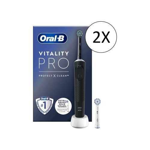 Braun Oral-B Spazzolino Elettrico Vitality Pro Duo Gift Edition Azzurro e Nero
