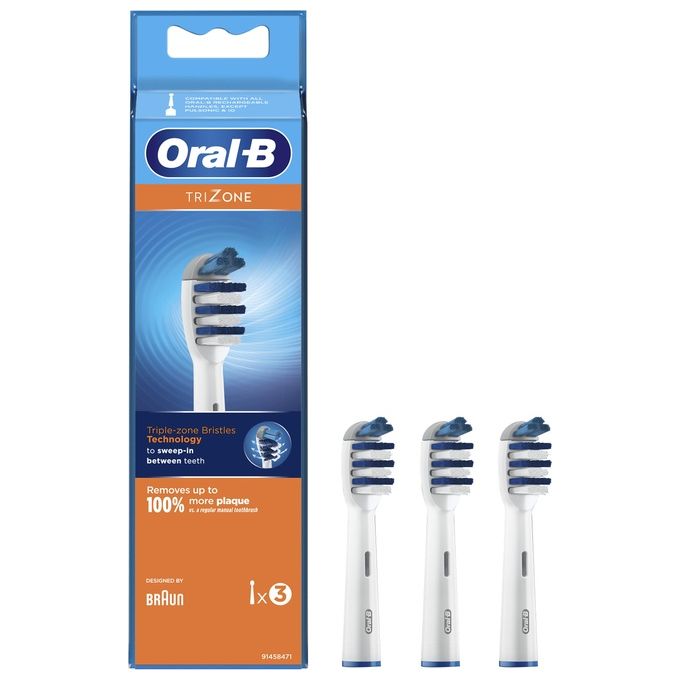 Braun Oral-B Testina di Ricambio per Spazzolino TriZone Confezione da 3