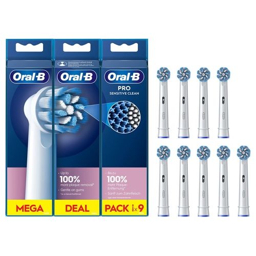 Braun Oral-B Testine di Ricambio Pro Sensitive Clean Confezione da 9 Testine