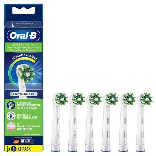 Braun Oral-B Testine di Ricambio CrossAction CleanMaximizer 6 Pezzi