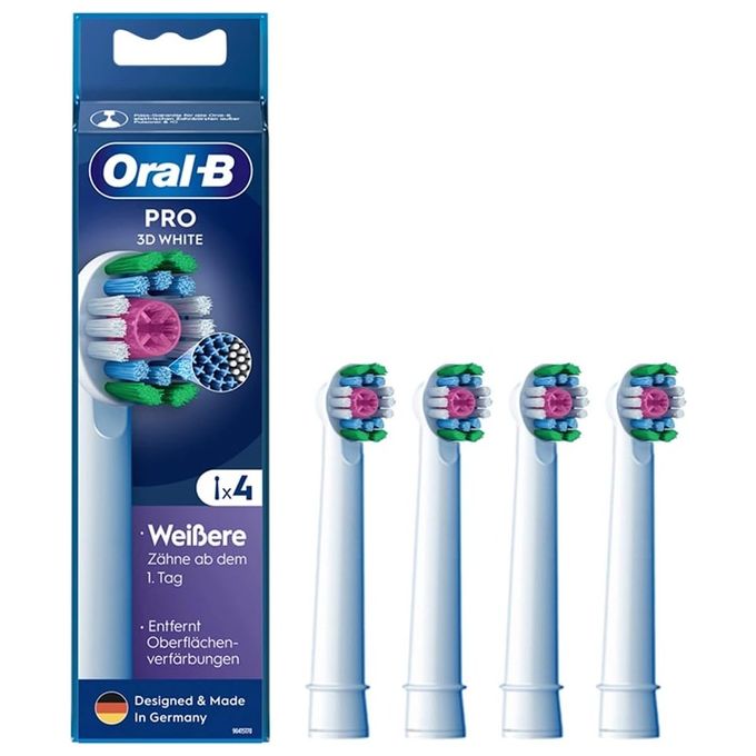 Braun Oral-B Testine di Ricambio Pro 3D Bianco 4 Pezzi