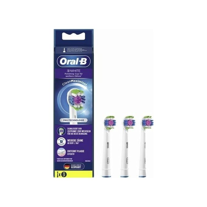 Braun Oral-B Testine di Ricambio 3 Pezzi Clean 3D White CleanMaximizer