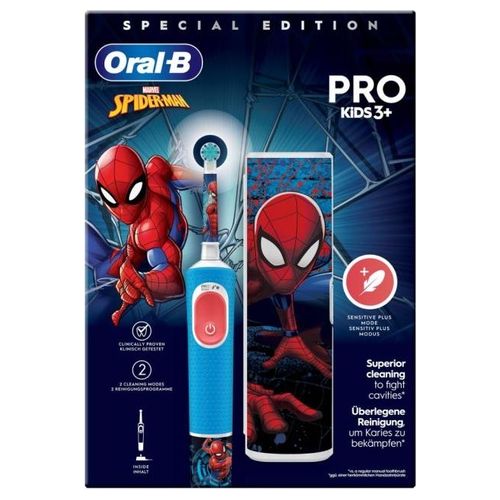Braun Oral-B Vitality Pro Kids Spiderman Bambino Spazzolino Rotante-Oscillante Blu/Rosso