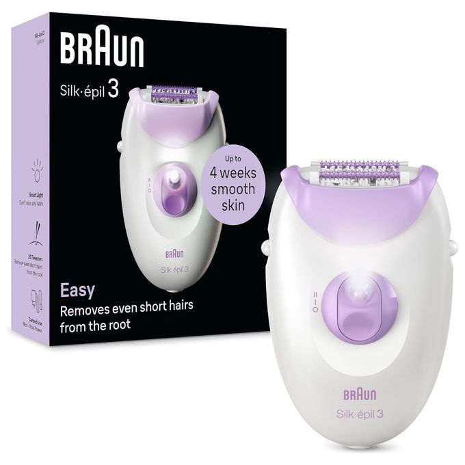 Braun SE3-000 Epilatore con Filo 20 Pinze 2 Velocita' Luce Smart Rulli Massaggianti