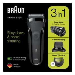 Braun Series 3 300bt Shave&style Rasoio da Barba Elettrico da Uomo Nero
