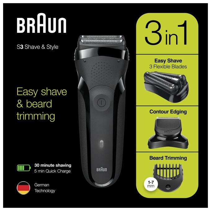 Braun Series 3 300bt Shave&style Rasoio da Barba Elettrico