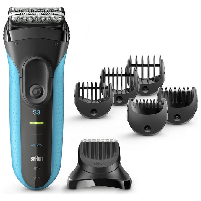 Braun Series 3 3010BT Rasoio Elettrico Uomo Nero-Blu