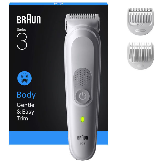 Braun Series 3 BG3530 Rasoio Elettrico Regolabarba Tagliabasette Impermeabile Grigio