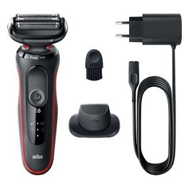 Braun Series 5 51-R1200S Rasoio Elettrico Trimmer Nero/Rosso